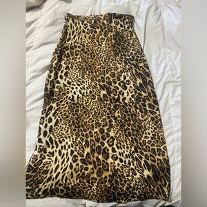 Leopard Print Midi Skirt